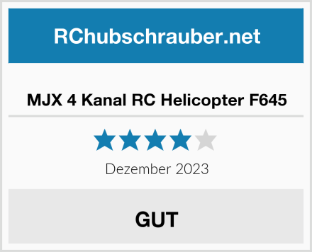  MJX 4 Kanal RC Helicopter F645 Test